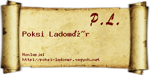 Poksi Ladomér névjegykártya